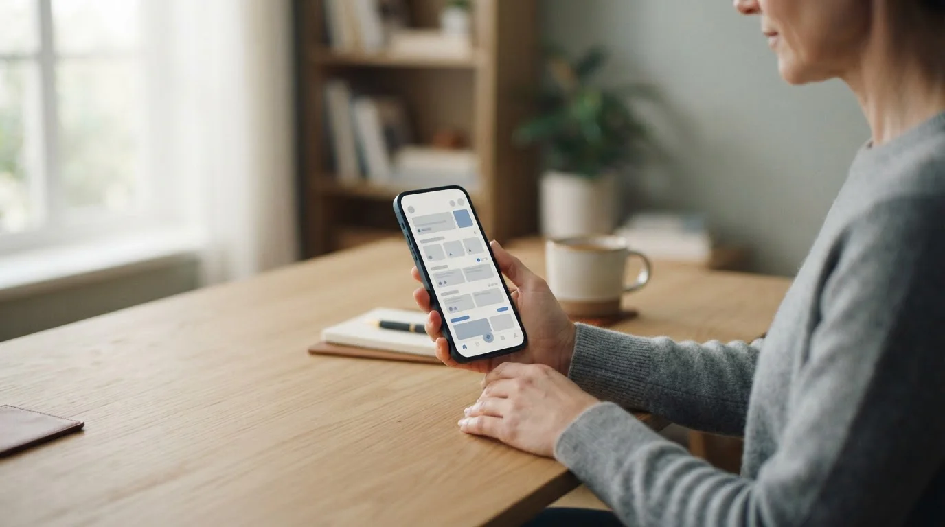 Smartphone mit abstrakter Sportwetten-App und minimaler Einzahlungsoption