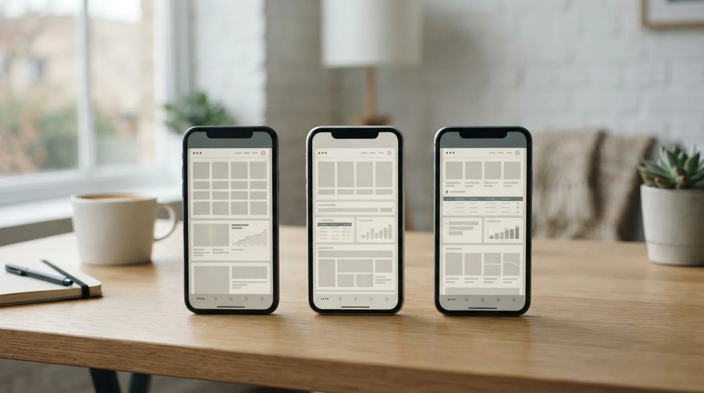 Vergleich verschiedener Wett-Apps auf modernen Smartphones in neutraler Darstellung