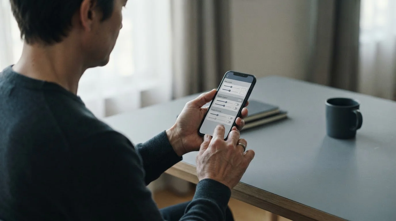 Smartphone zeigt Einstellungen für monatliche Einzahlungslimits und Kontrollmechanismen