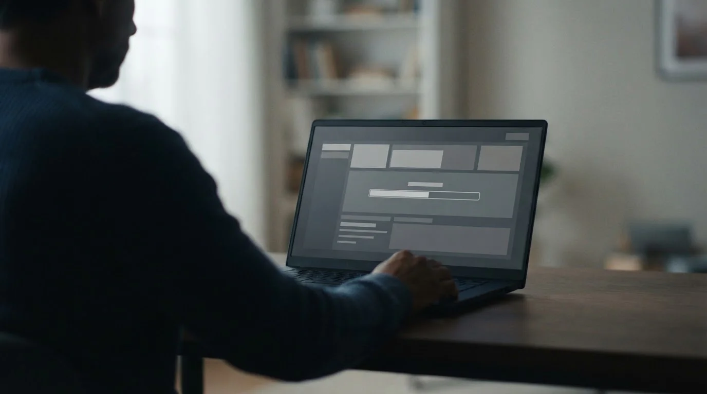 Silhouette einer Person am Laptop, die im Kontoeinstellungsbereich ein monatliches Limit prüft