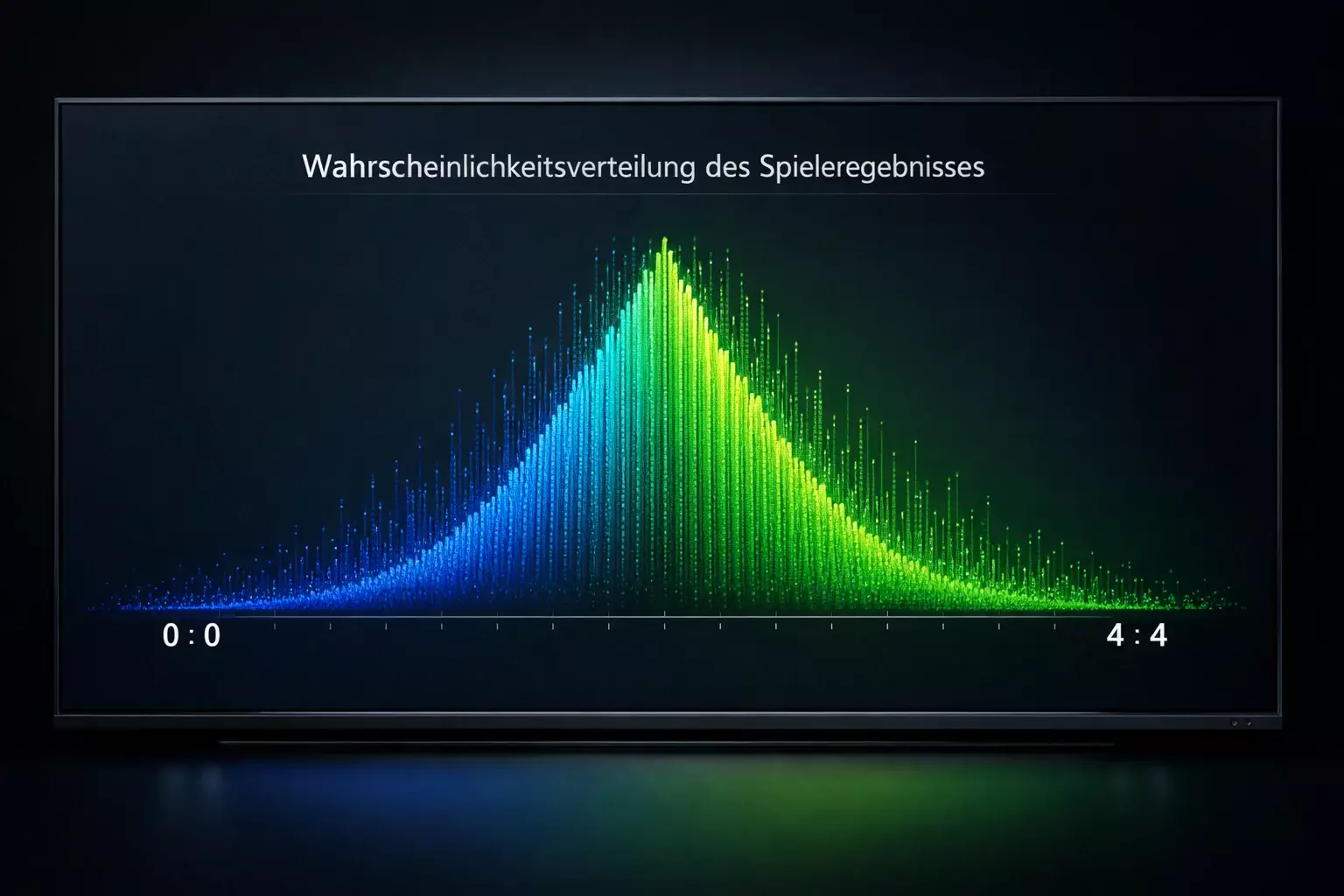 Abstrakte Visualisierung tausender simulierter Fußballspiele