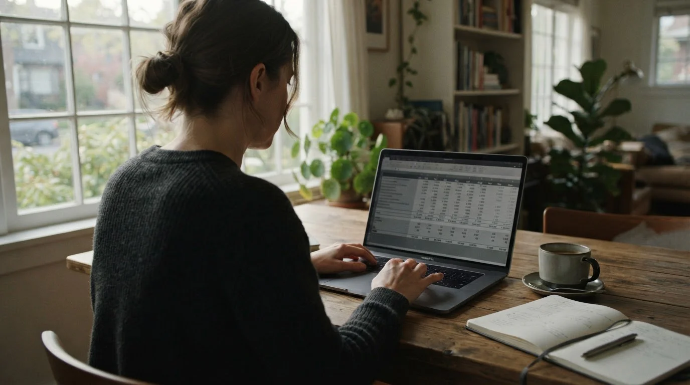 Jahresübersicht mit Gewinn- und Verlustrechnung einer Wettsaison auf neutralem Spreadsheet