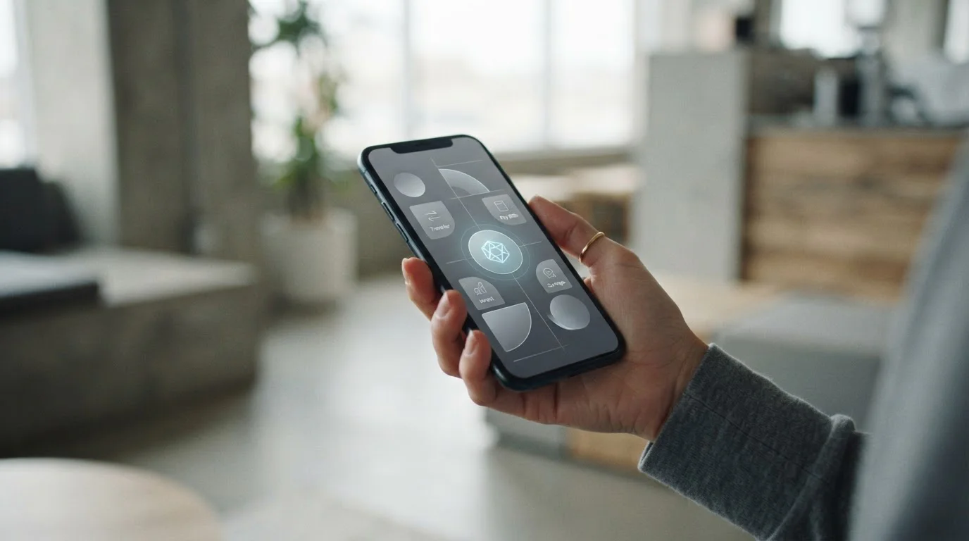 Smartphone zeigt moderne SEPA-Überweisungsoptionen in Banking-App