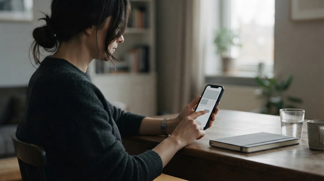 Person stellt am Smartphone ein Limit in einer neutralen Oberfläche ein