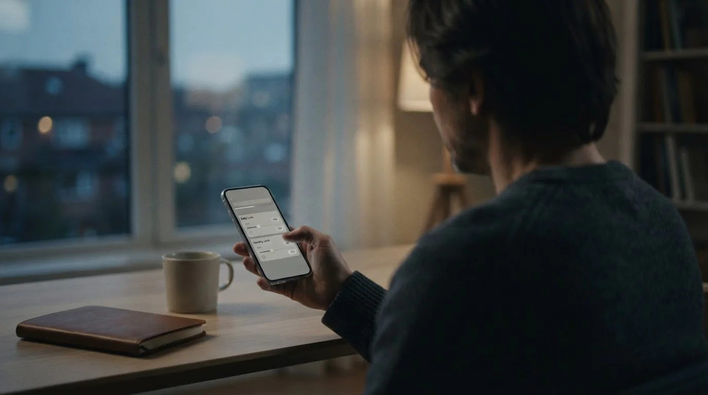 Person setzt Einzahlungslimits in einer Wett-App auf dem Smartphone