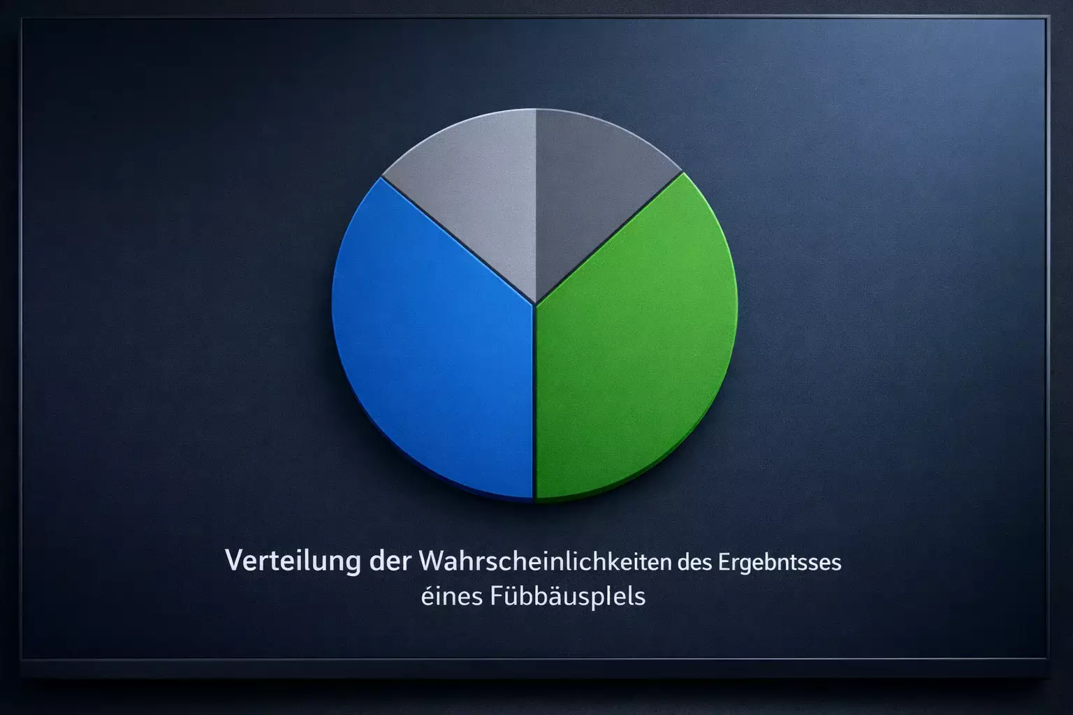 Kreisdiagramm zeigt Wahrscheinlichkeitsverteilung für Fußballspielausgänge