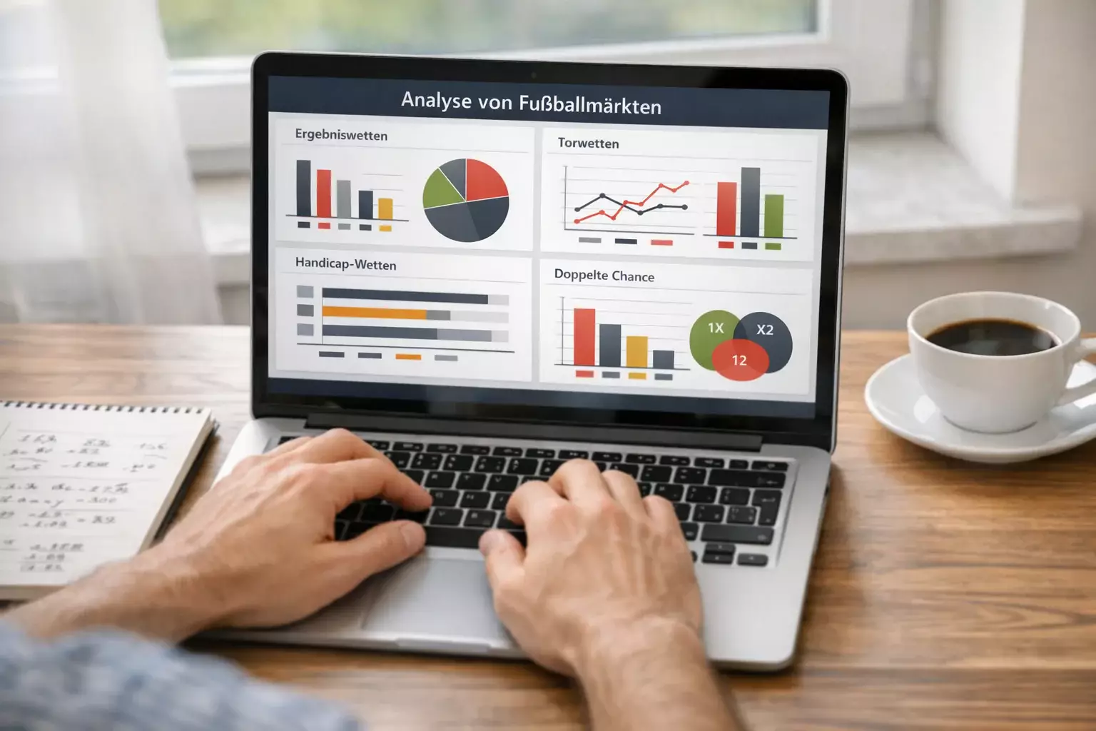 Laptop zeigt verschiedene Wettmärkte und Quotenvergleiche
