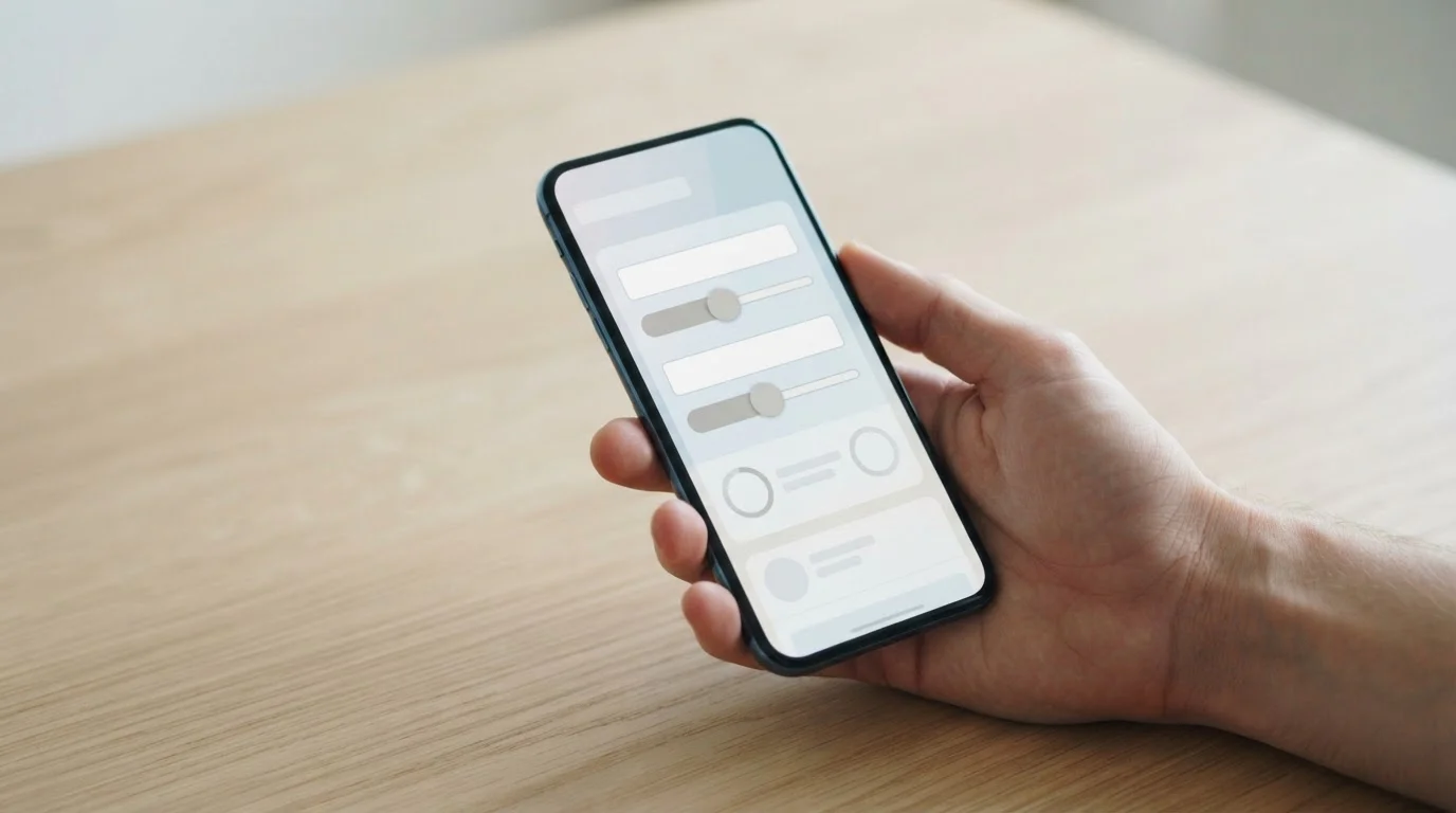 Konzentrierte Auseinandersetzung mit Steuer- und Limitangaben auf dem Smartphone